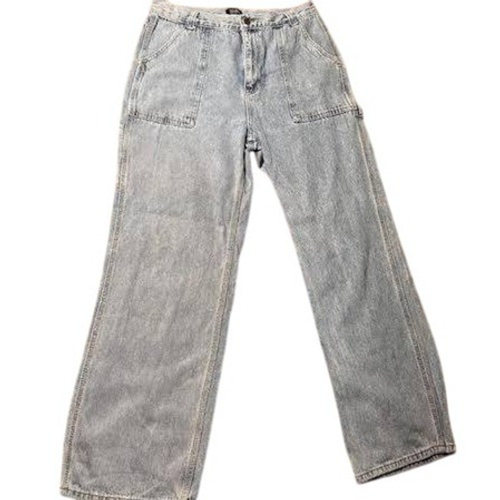 Simple Society Carpenter Jeans High Rise Wide Leg 13/31 Light‎ Wash Blue
